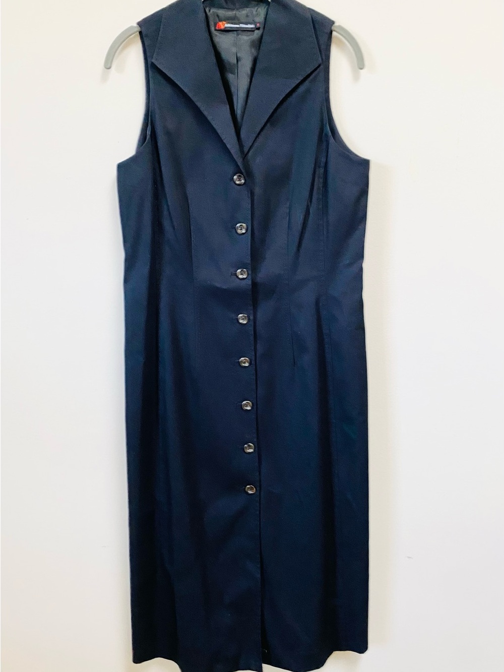 Sleeveless Black Button-Front Dress